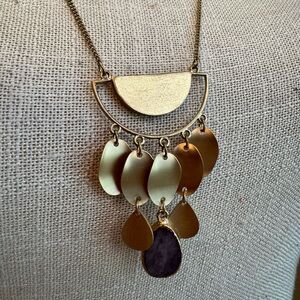 5 for $30 NWT! UNIVERSAL THREAD Long Gold Necklace Purple Stone Pendant